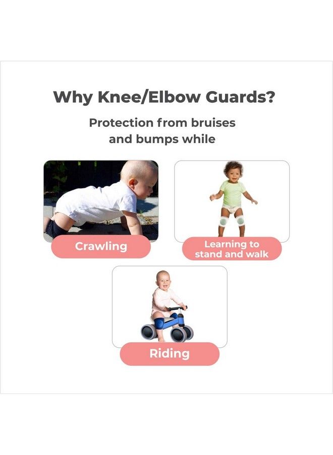 BABYSAFEHOUSE وسادات للركبة للأطفال الرضع مضادة للانزلاق واقي الكوع والركبة للأطفال; للأطفال حتى عمر 2 سنوات مجموعة مكونة من 5 أزواج من القماش الناعم والمريح - Image 4