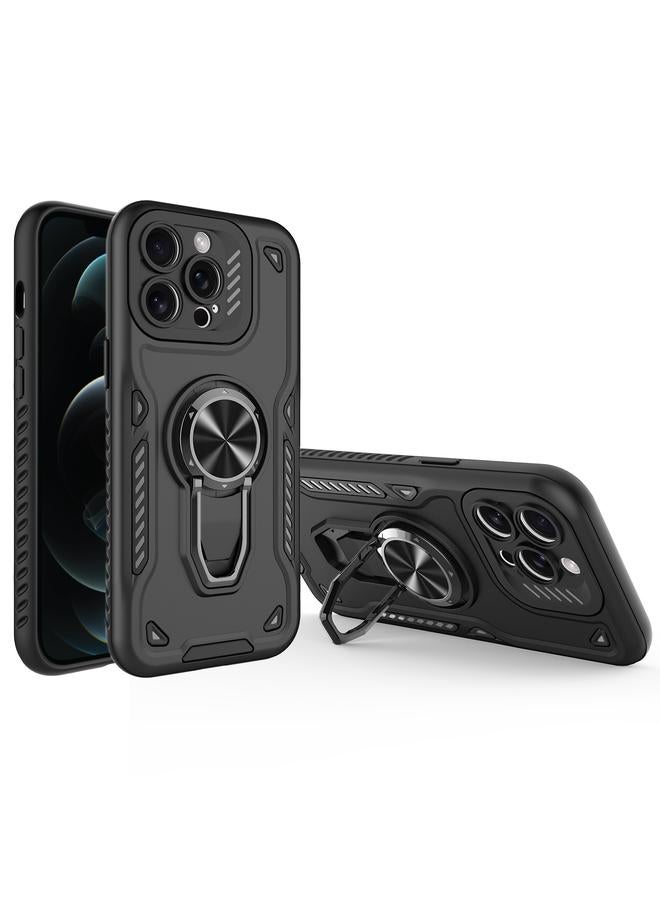 اس-توب جراب لهاتف iPhone 12 Pro Max مع حامل دوار معدني من مادة TPU + PC جراب هاتف مغناطيسي - Image 1