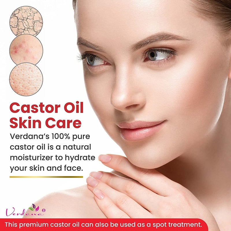 Verdana Organic Castor Oil â€“ 32 Fl Oz Bulk Size â€“ Cold Pressed, Unrefined, Hexane-Free â€“ USDA Organic â€“ Natural Moisturizer for Hair Growth, Eyelashes, Skin, Scalp & Castor Oil Packs - Image 3