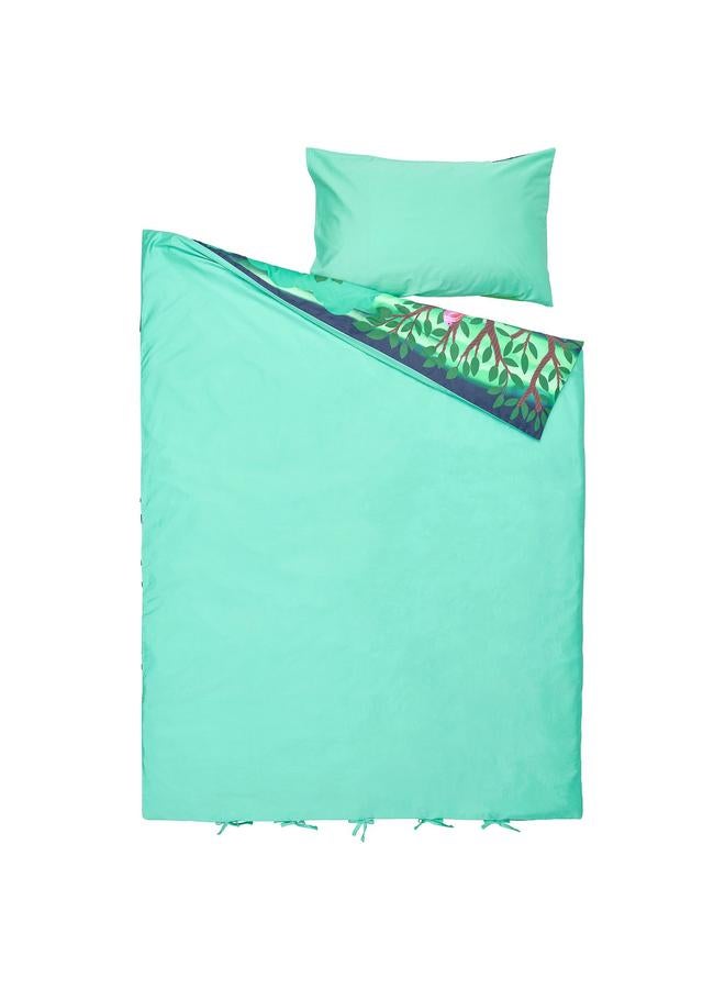 erorex Duvet cover and pillowcase, multicolour/forest pattern, 150x200/50x80 cm - Image 3