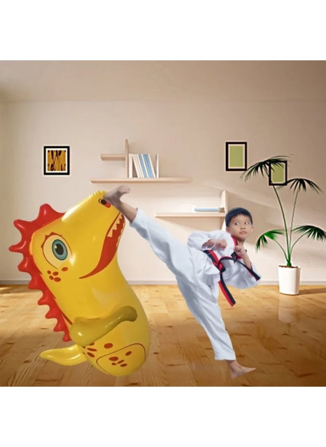 Inflatable Thickened Dinosaur Toy For Children Exercise Intelligence Stands Up Punching Toy Quality Material Made In China-color:Dolphin Tumbler-Blue