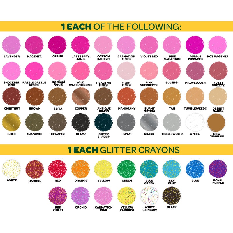 Crayola Ultimate Crayon Box Collection (152ct), Bulk Kids Crayon Caddy, Classic & Glitter Colors, Coloring Book Supplies, Gift for Kids, Ages 3, 4, 5 - Image 4