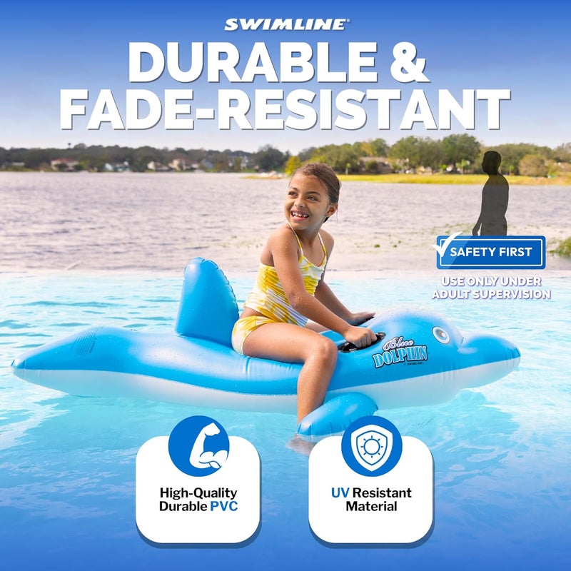 Swimline Dolphin Stable Inflatable Pool Float - Baby Dolphin Design - Image 2