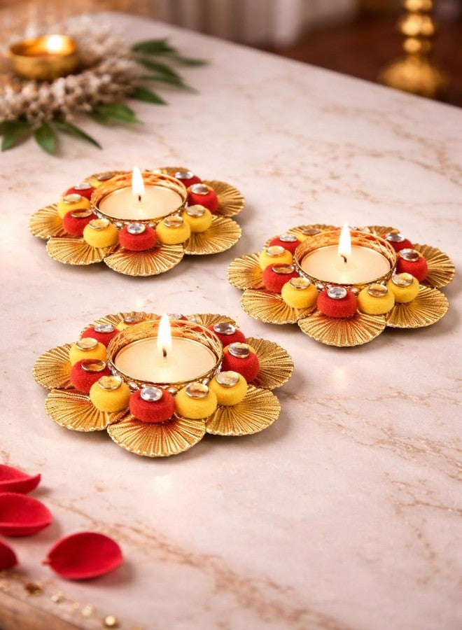 Agaas Enterprises Metal Lotus Set of 6 Tealight Candle Holder |Tlight Holder Diwali Decoration Home Decrative Item Puja Decor Chirstmas/New Year Gift Item Festival Decoration_ - Image 4