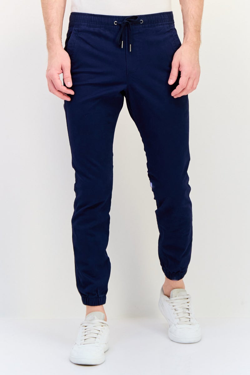GAP Men Slim Fit Plain Stretchable Jogger Pant, Navy  - Image 1