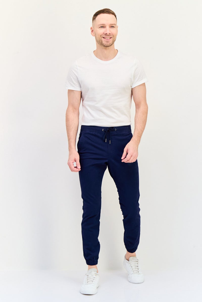 GAP Men Slim Fit Plain Stretchable Jogger Pant, Navy  - Image 4