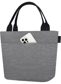 Aosbos Lunch Box Adult Lunch Bags for Women Soft Cooler Bag Large Tote Bag Lunch Cooler Insulated Snack Bag Lunch Pail Lunch Kit Travel Tote Meal Prep Bento Bag Loncheras Para Mujer, Grey