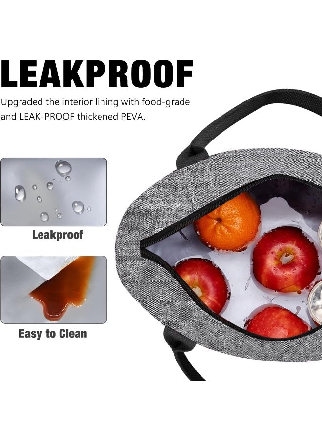 Aosbos - Aosbos Lunch Box Adult Lunch Bags for Women Soft Cooler Bag Large Tote Bag Lunch Cooler Insulated Snack Bag Lunch Pail Lunch Kit Travel Tote Meal Prep Bento Bag Loncheras Para Mujer, Grey - Image 1