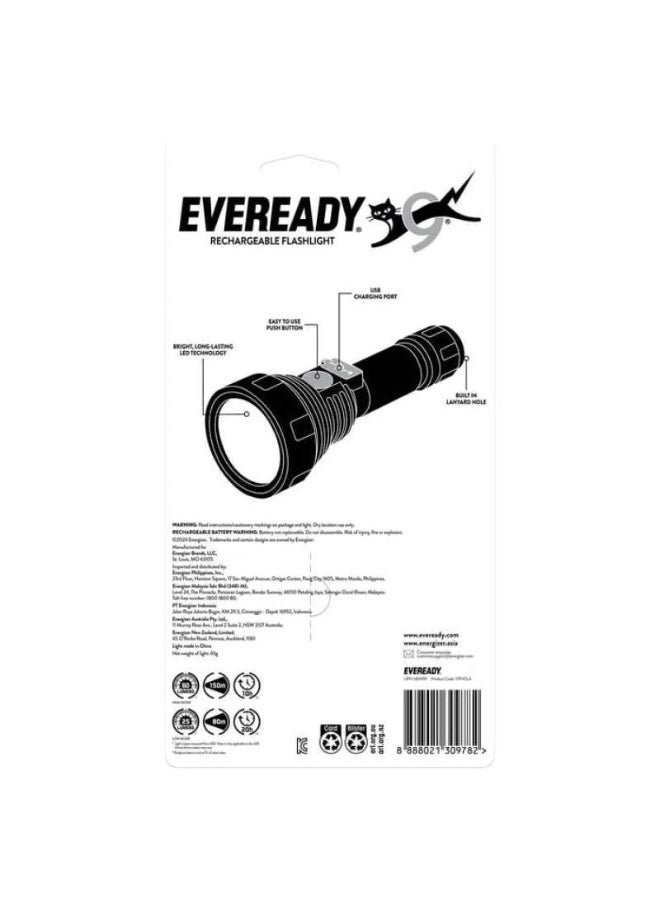 إفريدي مصباح يدوي LED قابل لإعادة الشحن بقوة 150 لومن، مصباح محمول باليد مع وضعين قابلين للتعديل، شحن USB وبطارية تدوم طويلاً للتخييم والطوارئ والاستخدام اليومي - Image 2