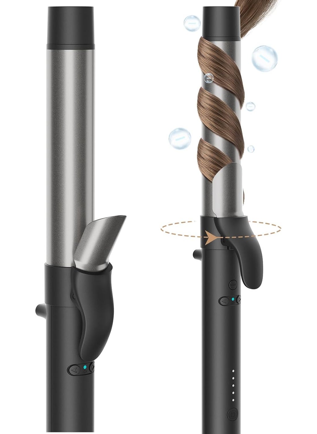 TYMO Rotating Curling Iron 125 Inch for Beach Waves  TYMO Automatic Curling Wand for Long Hair Long Barrel Hair Curler for Women 40 Million Ions 8S FastEasy Curl for 48H 5 TempsDual Voltage Black 