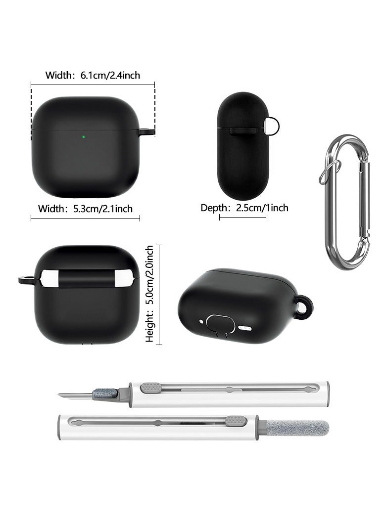 Soft Silicone Protective Case Cover for AirPods 4 with Cleaner Kit and Keychain - Image 4