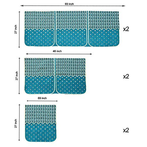 SAWNA HOMES L Shape Premium 6 Seater Velvet Sofa Cover Set, 12 Pieces Printed Sofa Back Covers, Slip Cover 3, 2, 1 Seater Cover for Long Sofa, Couch Premium Slip Covers Protector,Sky Blue (Pack of 6) - Image 2