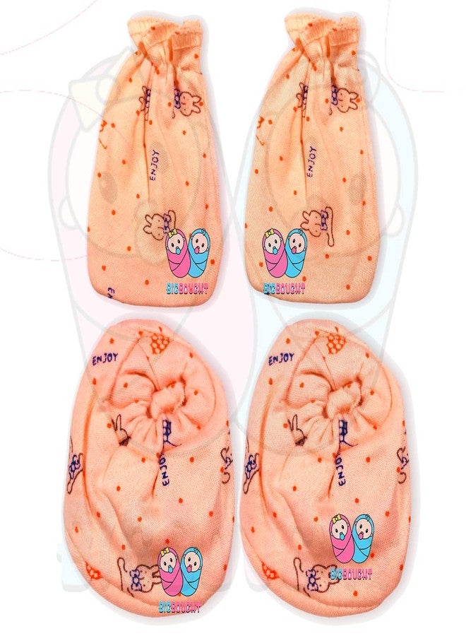 Bigbought Baby Boy and Baby Girl Mittens and Booties Combo Pack With Hand Mittens (Gloves) (12 Pair) and Leg Booties (Socks) (12 Pair), 0 to 6 Months, Pure Hosiery Soft Skin Friendly Fabric - Image 4