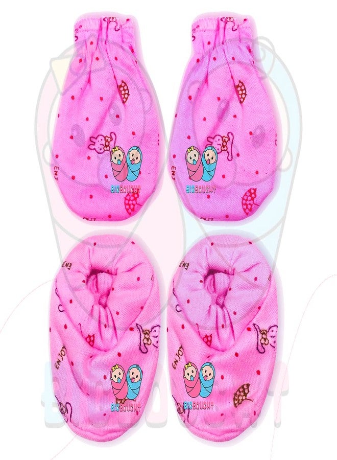 Bigbought Baby Boy and Baby Girl Mittens and Booties Combo Pack With Hand Mittens (Gloves) (12 Pair) and Leg Booties (Socks) (12 Pair), 0 to 6 Months, Pure Hosiery Soft Skin Friendly Fabric - Image 3
