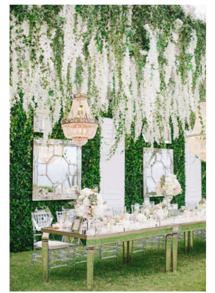 Alissa 12pcs Artificial Silk Wisteria Vine Ratta Silk Hanging Flower Wedding Decor, Party Marriage Functions Home Decor Office White  - Image 2