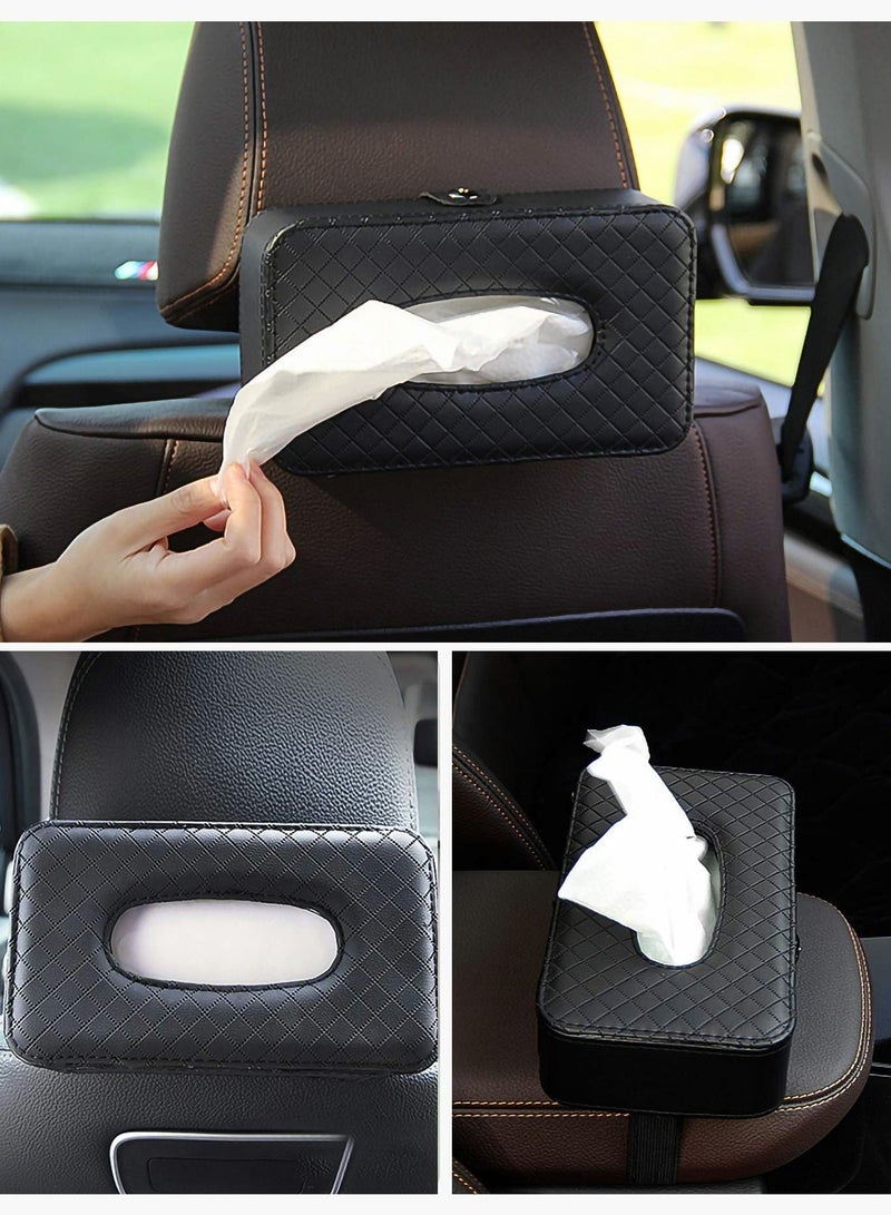 Y&D Car Tissue Holder - Mask For PU Leather Backseat Kleenex Holder,Wipes Dispenser Visor,Car Napkin Box  - Image 5