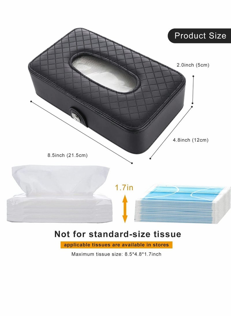 Y&D Car Tissue Holder - Mask For PU Leather Backseat Kleenex Holder,Wipes Dispenser Visor,Car Napkin Box  - Image 2
