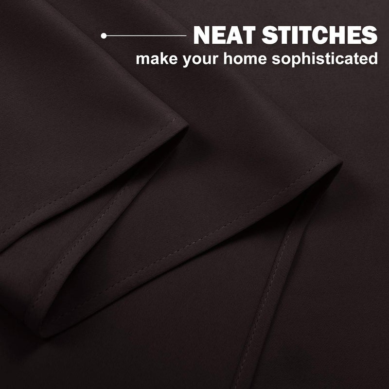 NICETOWN NICETOWN Kitchen Curtains Window Treatments - Eyelet Top Home Fashion Blackout Curtains Tailored Drapes for Cafe (Toffee Brown  Double Piece  W52 x L24 1.2 inches Header) - Image 4
