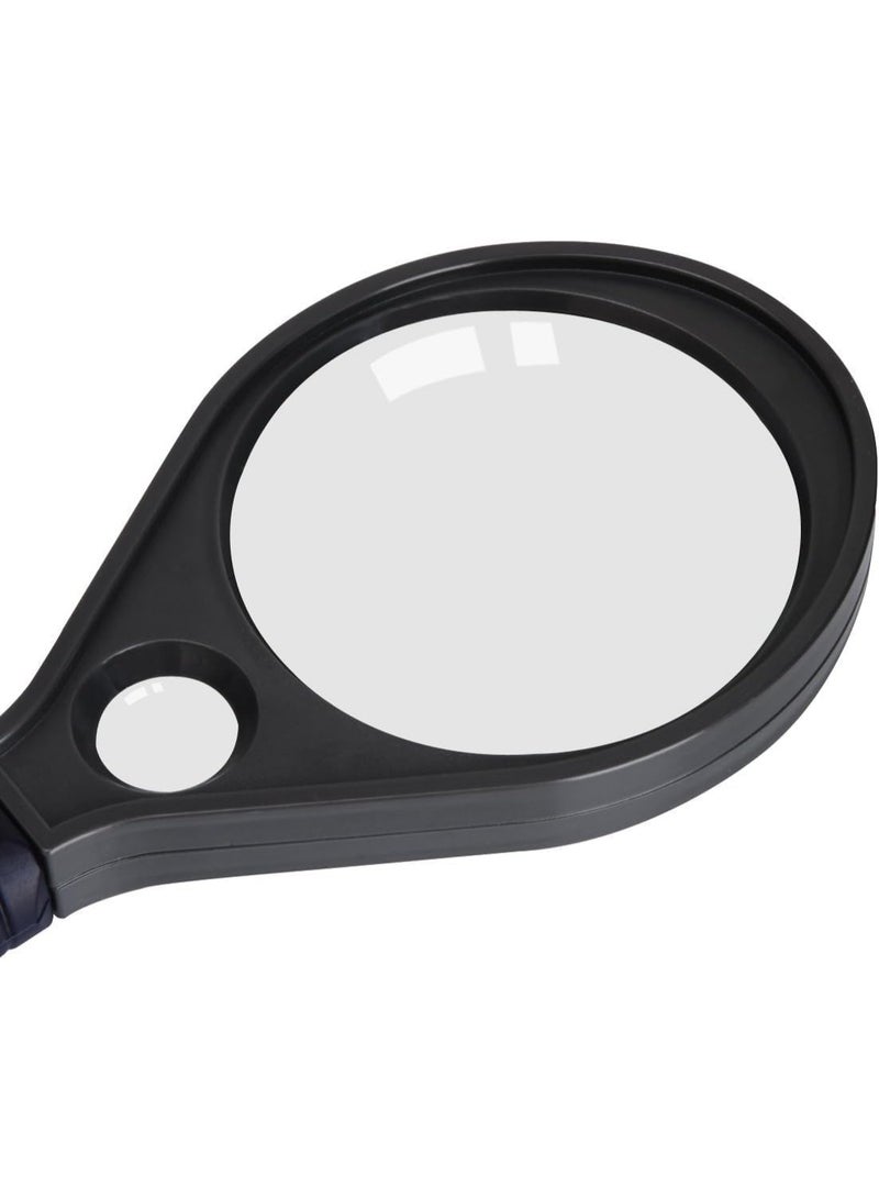 عدسة مكبرة كبيرة 90 ملم مع بوصلة، تكبير كبير مضاد للكسر لكبار السن، 3.5في 24 في 10 سم لقراءة الخرائط - Image 1