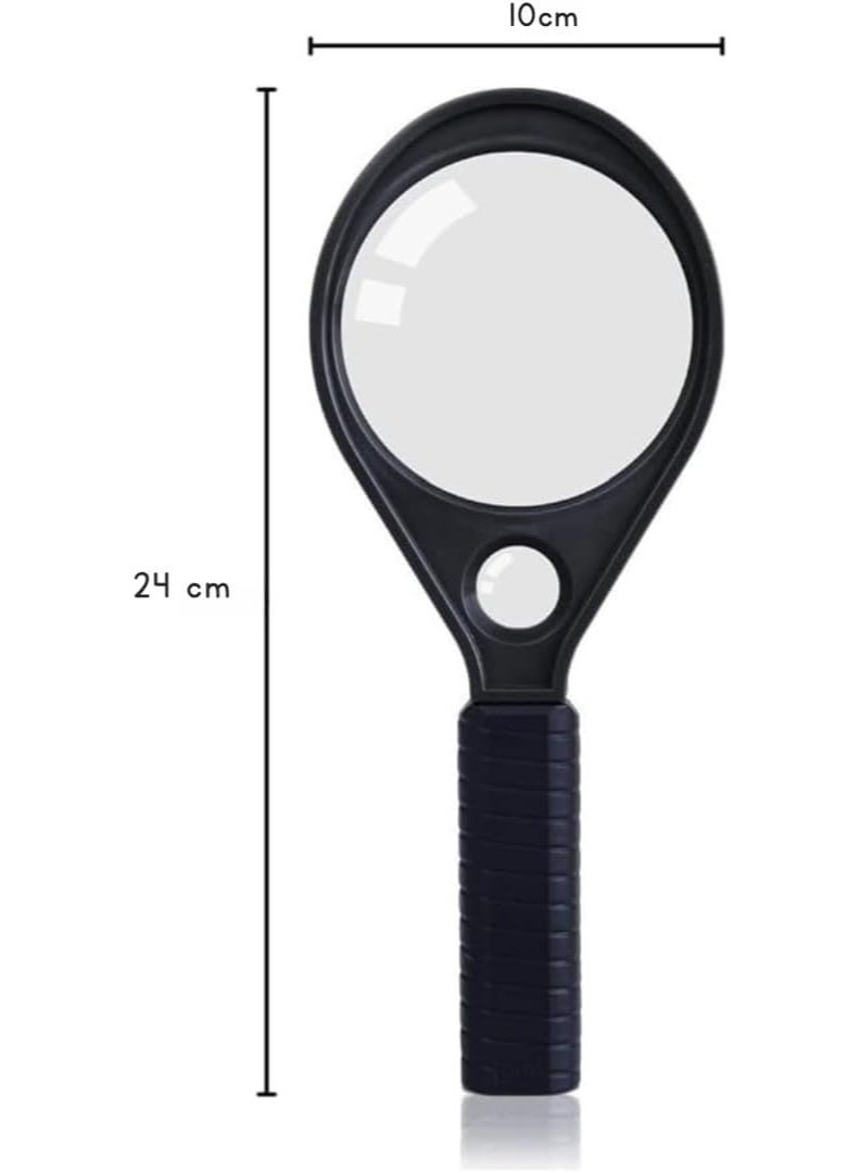 عدسة مكبرة كبيرة 90 ملم مع بوصلة، تكبير كبير مضاد للكسر لكبار السن، 3.5في 24 في 10 سم لقراءة الخرائط - Image 5