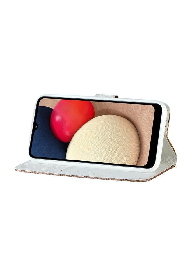 S-TOP Case For Samsung Galaxy A03s EU Version Laser Glitter Powder Matching Crocodile Texture Horizontal Flip Leather Case with Card Slots & Holder & Wallet - Image 5