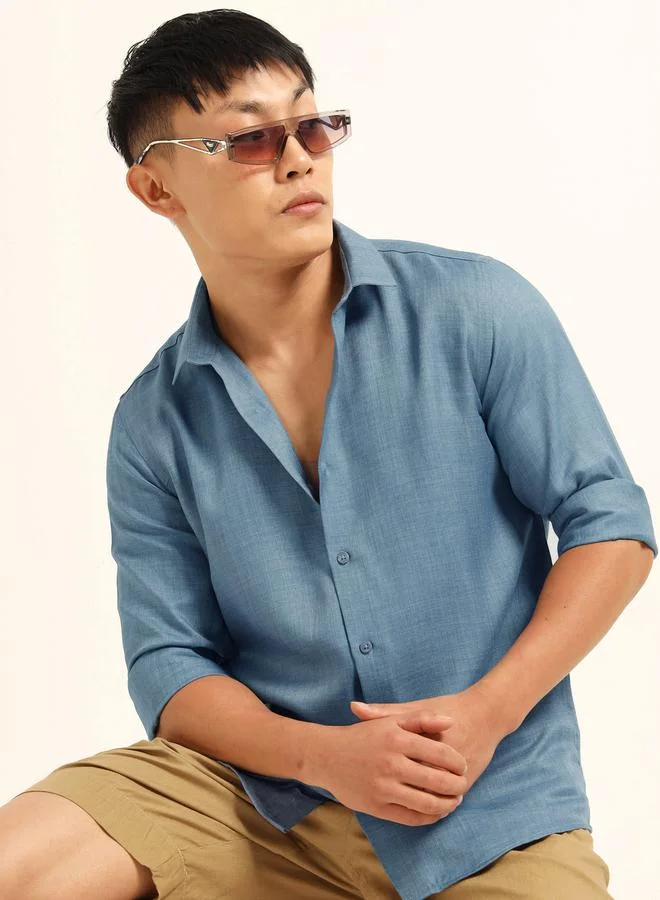 بوشيرت قميص كاجوال كلاسيك بأكمام طويلة