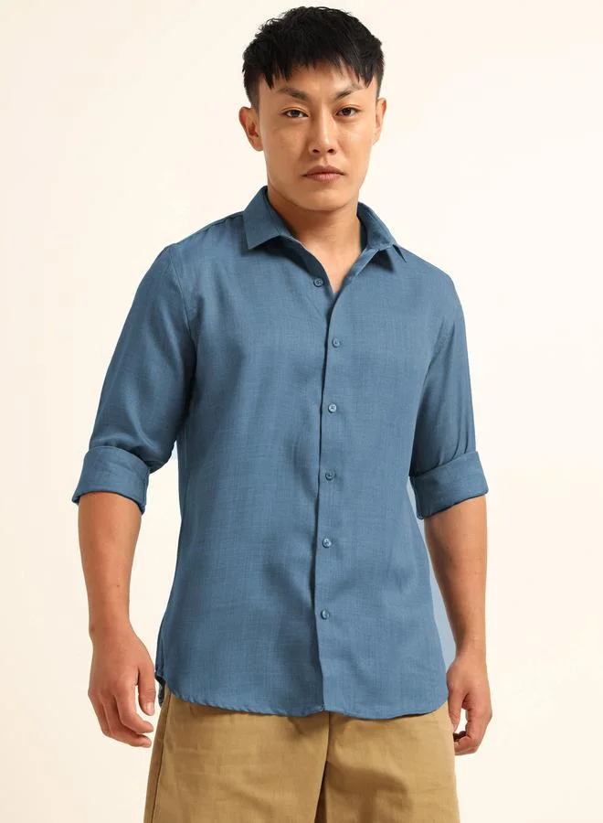 بوشيرت قميص كاجوال كلاسيك بأكمام طويلة