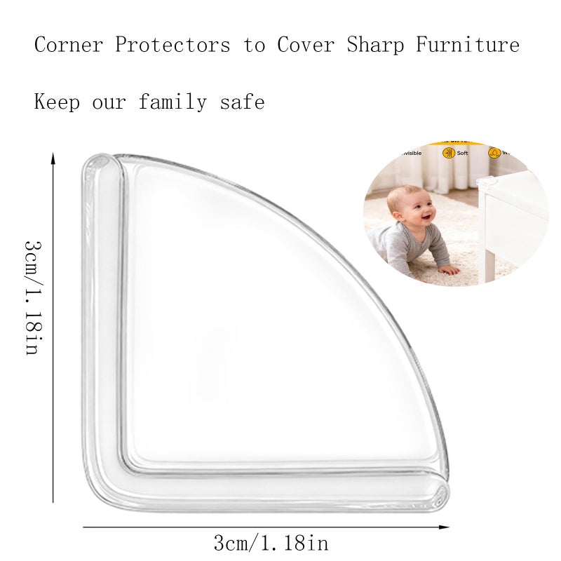 EBUKTUK 4pcs,Table Corner Protector, Corner Protector to Cover Sharp Furniture, Clear Furniture Corner Guards & Edge Safe Anti-Collision Bumpers, Suitable for Table Corner Cabinet Corner Window Corner - Image 2