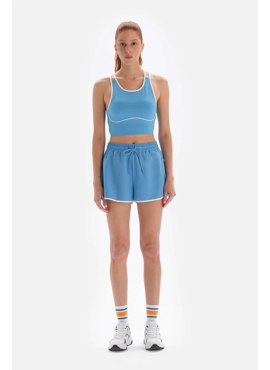 dagi Light Blue Women's Shorts with Piping
