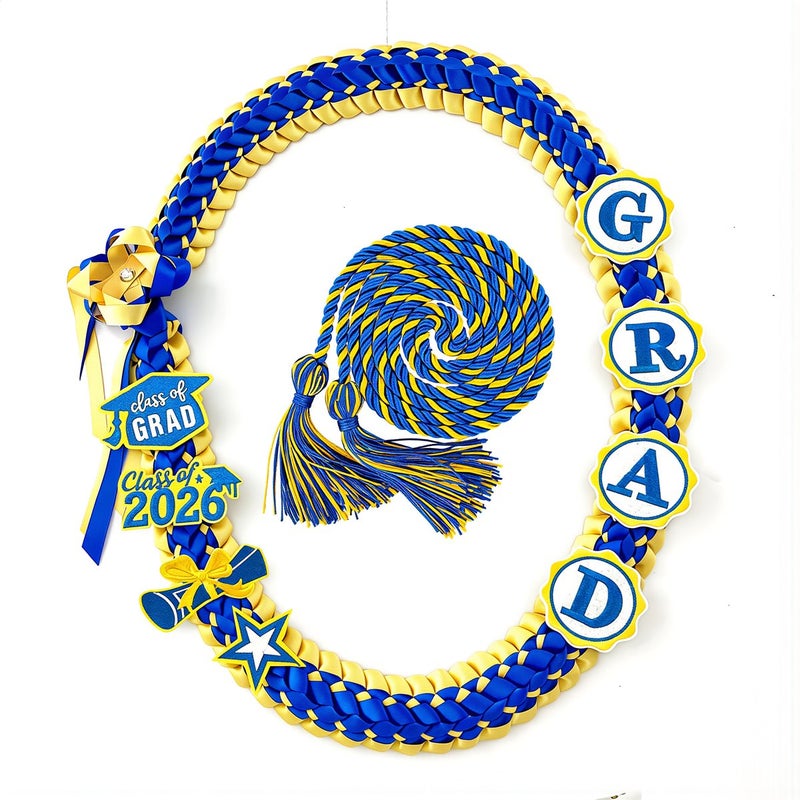 Graduation Braided Lei 2026 For Ceremony Photo Prom Party Grad Event Favors - Image 1