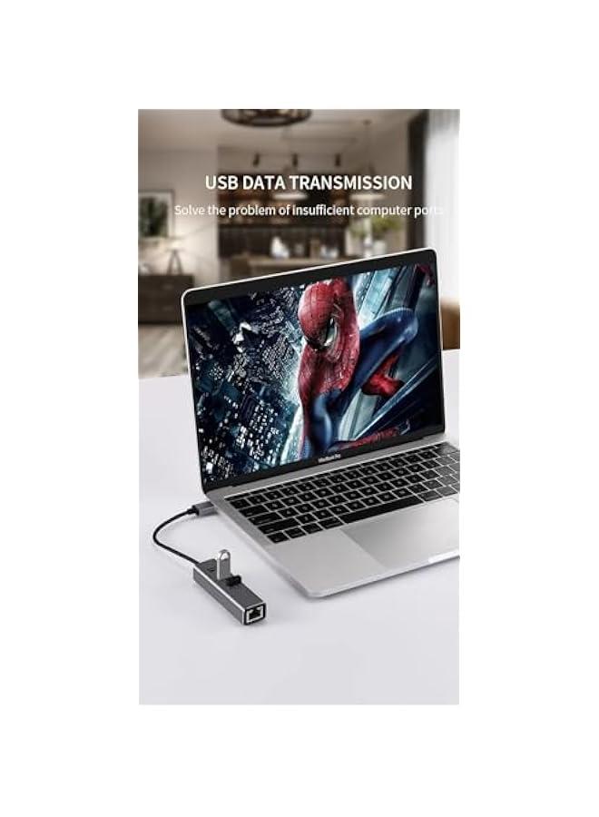 هوكور محول ايثرنت USB 3.0، موزع USB 4 في 1 مع 3 منافذ بيانات USB-A وشبكة RJ45 جيجابت واحدة، موزع USB متعدد المنافذ للابتوب والكمبيوتر وماك بوك برو/اير 2015 وسيرفس وديل اكس بي اس وكروم بوك وثينك باد - Image 5