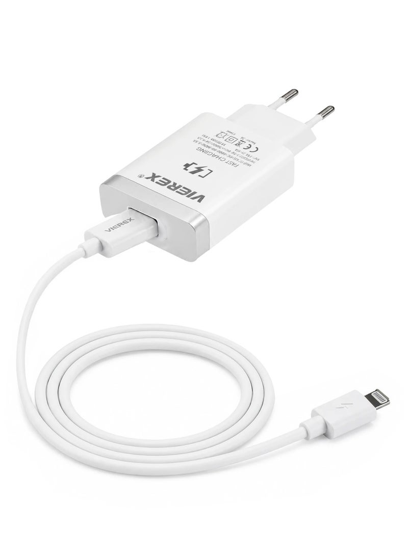 Vierex شاحن سريع 18 واط رفيق السفر يتضمن كابل USB-C إلى Lightning لأجهزة Apple 14/13/12/11 - Image 4