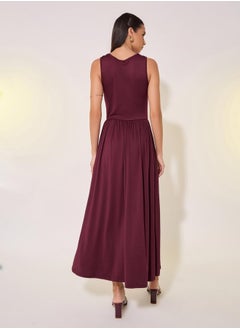 Solid Gathered Detail Sleeveless Maxi Dress - pzsku/Z544208568BFCF317F465Z/45/_/1740664715/f2f17c6e-ebb2-48cc-ae02-a5960d75940c