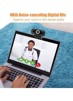 FLOWING Webcam HD 1080P,Webcam with Microphone, USB Desktop Laptop Camera with 110 Degree Widescreen,Stream Webcam for Calling, Recording,Conferencing, Gaming,Webcam with Privacy Shutter and Tripod  - Image 5