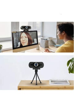 FLOWING Webcam HD 1080P,Webcam with Microphone, USB Desktop Laptop Camera with 110 Degree Widescreen,Stream Webcam for Calling, Recording,Conferencing, Gaming,Webcam with Privacy Shutter and Tripod  - Image 2