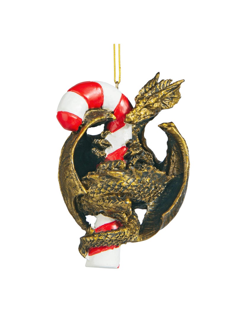 Design Toscano Design Toscano Gothic Dragon with a Candy Cane Sweet Tooth Christmas Tree Ornament  Single  - Image 3