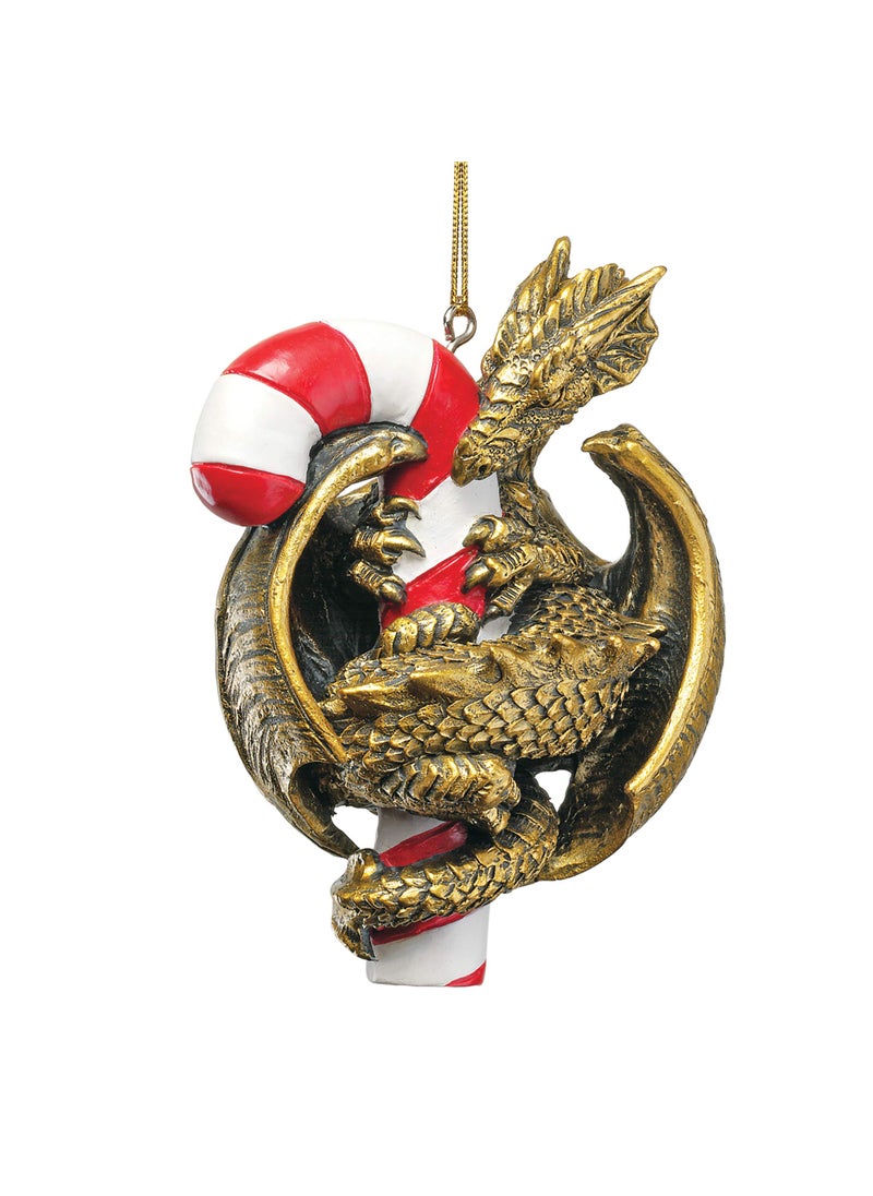 Design Toscano Design Toscano Gothic Dragon with a Candy Cane Sweet Tooth Christmas Tree Ornament  Single  - Image 1