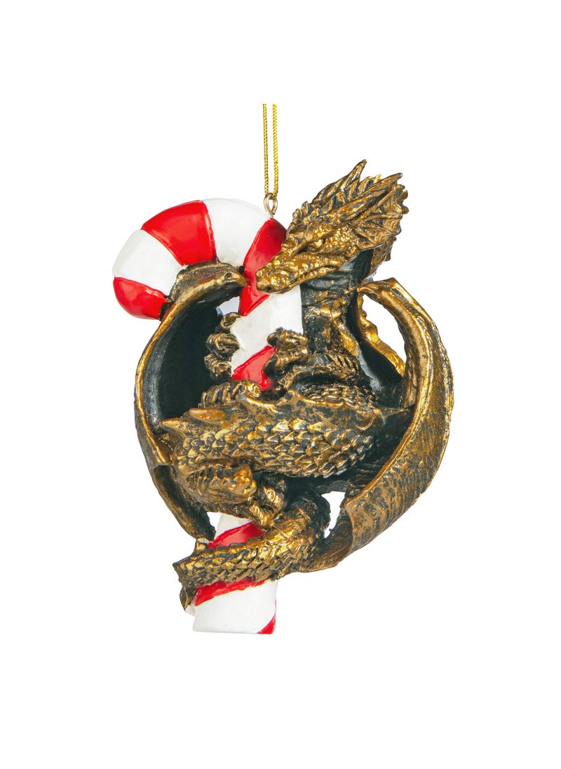 Design Toscano Design Toscano Gothic Dragon with a Candy Cane Sweet Tooth Christmas Tree Ornament  Single  - Image 4