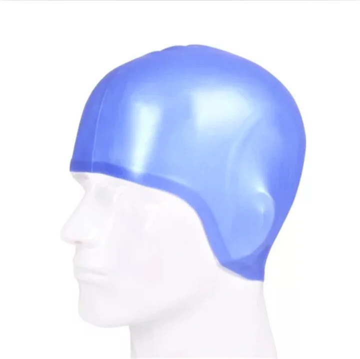 ELEVEN MARKETS Swimming Cap Light Blue Swimming Cap with Silicone Ears