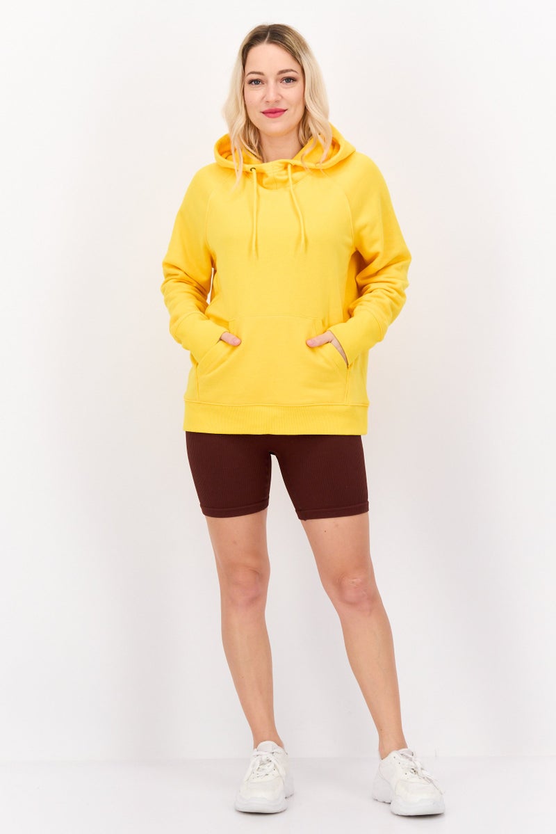 Champion Women Sportswear Fit Long Sleeve Outdoor Sweatshirt, Yellow  - Image 4