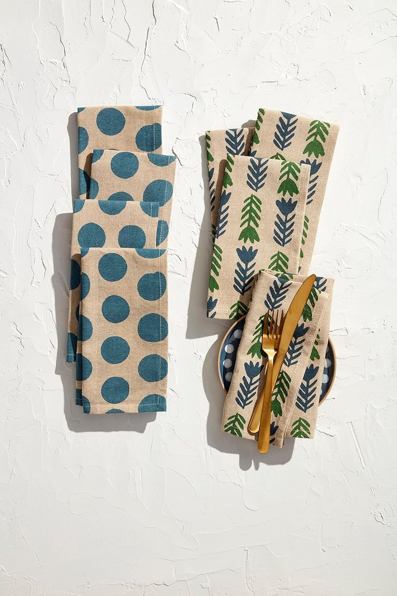 Mud Pie Floral Dot Cloth Napkins 18 x 18 - Image 3