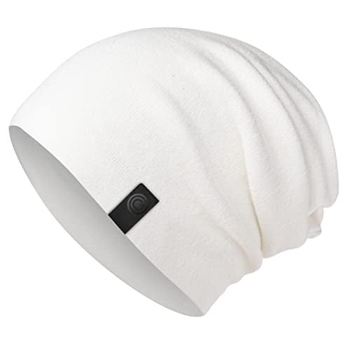 Revony Warm Slouchy Beanie Hat - Deliciously Soft Daily Beanie in Fine Knit White - Image 1