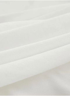 LUNA Home King Size Fitted bed sheet 180*200+30 cm with 2 pillow covers, set of 3 pieces, plain white color.  - Image 5