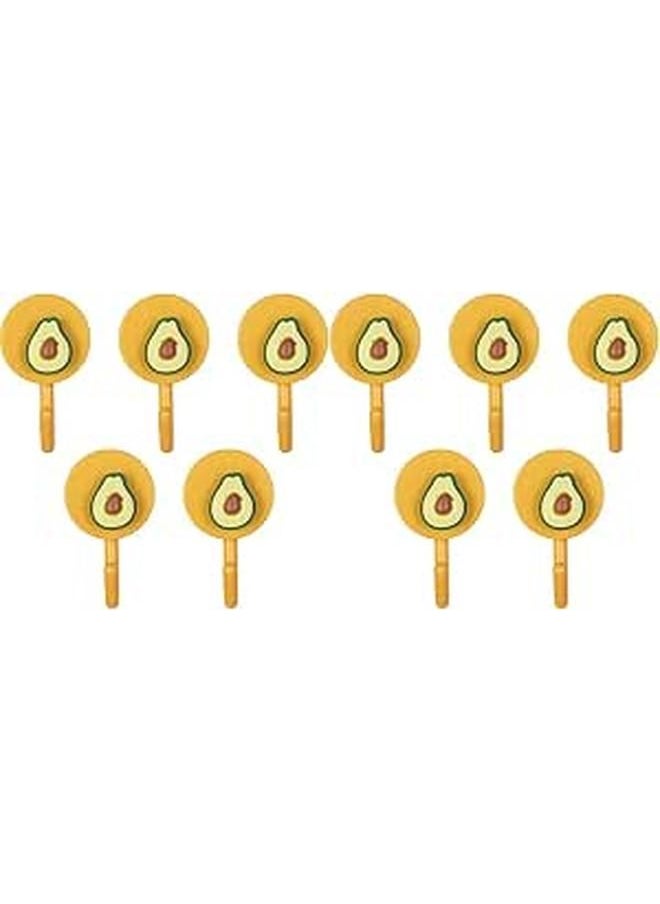 10PC Self-Adhesive Bathroom and Kitchen Hooks, Colourful, Towel Holder, Office Hooks, Waterproof Hooks - Avocado  - Image 1