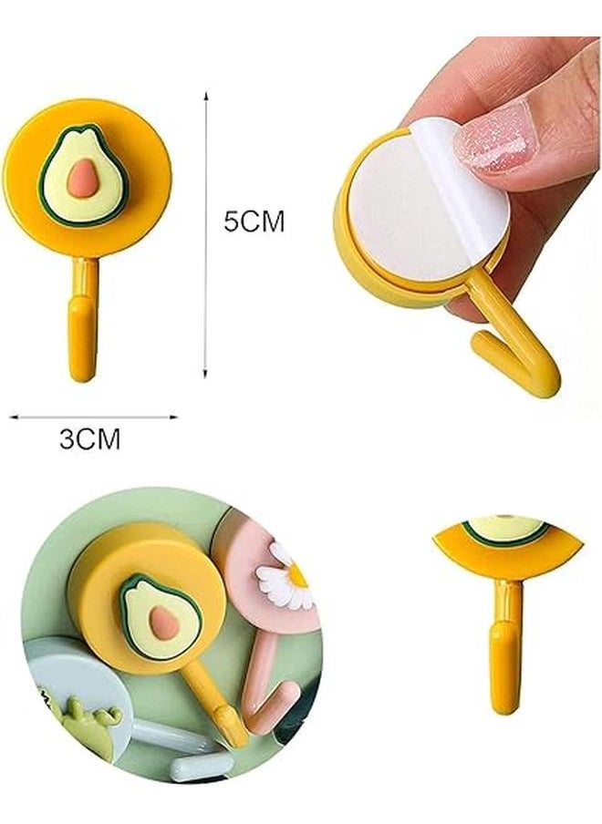 10PC Self-Adhesive Bathroom and Kitchen Hooks, Colourful, Towel Holder, Office Hooks, Waterproof Hooks - Avocado  - Image 4