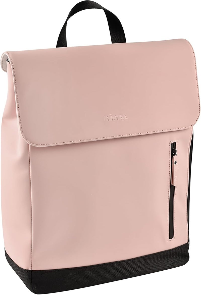 BEABA Béaba Oslo Diaper Changing Bag - Stylish Water-Resistant Baby Bag with Changing Mat and Insulated Bottle Holder, Vintage Rose - Image 1