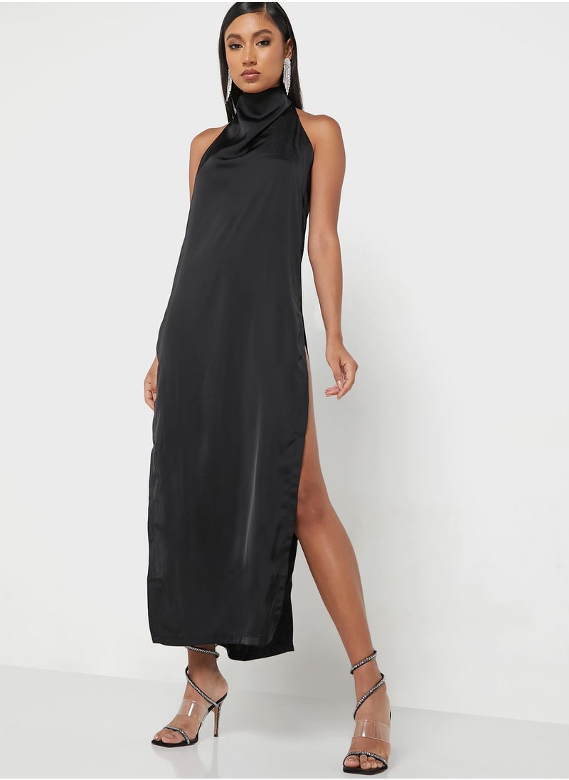 Miss Pap Side Split High Neck  Dress  - Image 1