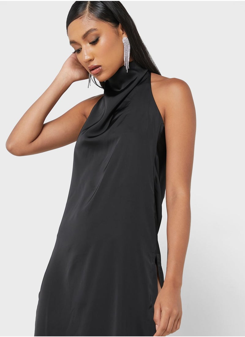 Miss Pap Side Split High Neck  Dress  - Image 3