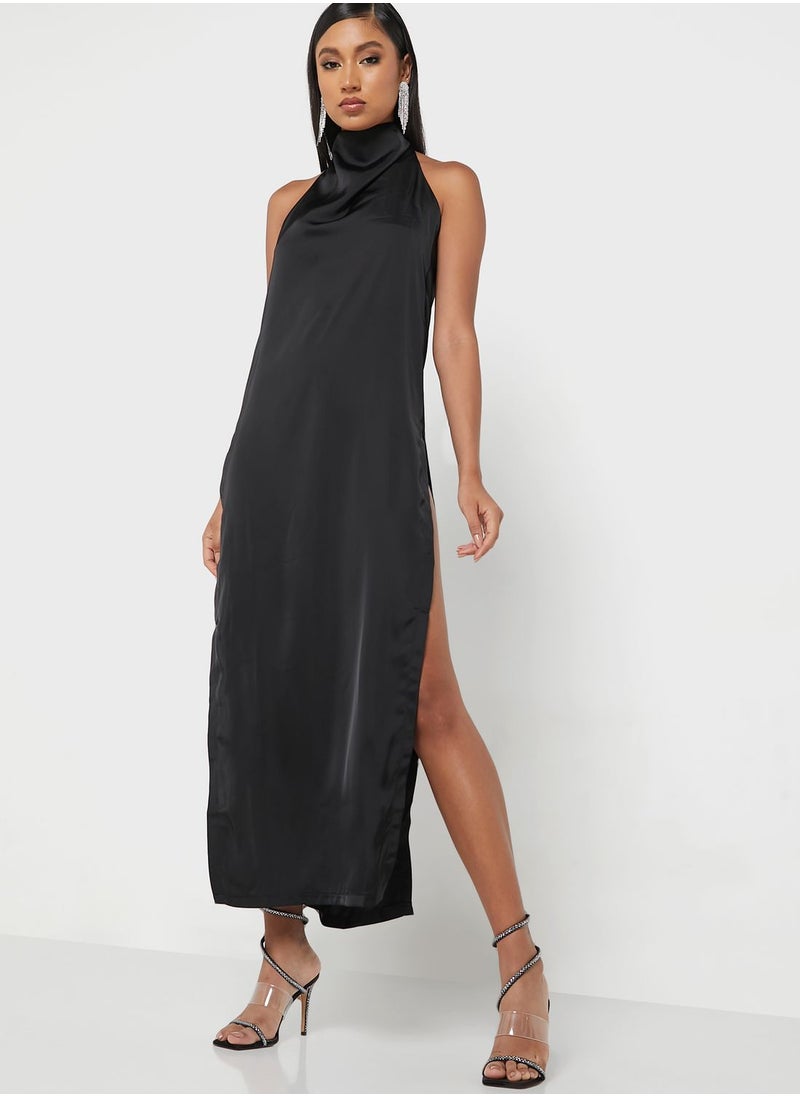 Side Split High Neck  Dress - pzsku/Z5442307163AD805030AEZ/45/_/1698931023/59ac783d-f287-40ea-8f99-5d05b671e679