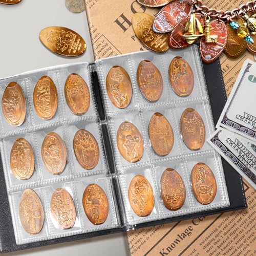CollectHall Mini Pressed Penny Book, Penny Album Hoold 108 Coins, Portable Penny Holder For Collectors, Fit for Travel and Home Use, Black - Image 2